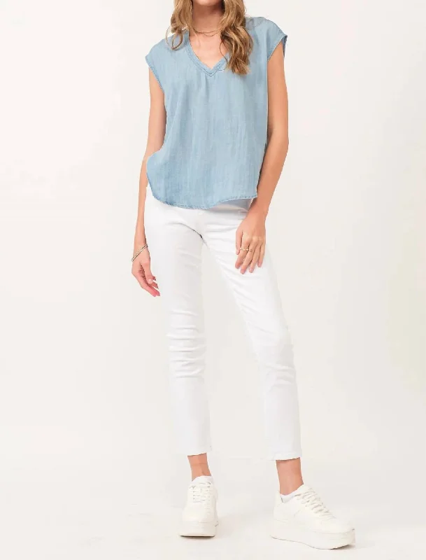 Blaire High Rise Ankle Slim Straight Jean In White