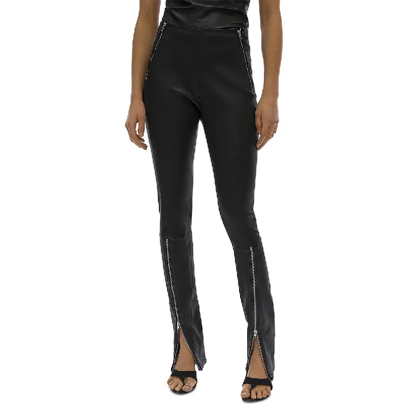 Helmut Lang Womens Lamb Leather Zip Dress Pants