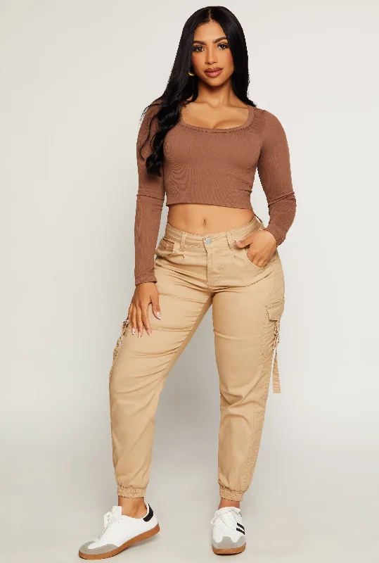 VIP Poplin Cropped Cargo Joggers