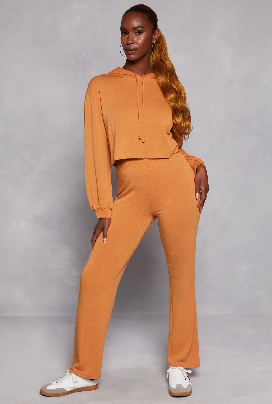 French Terry High Waist Flare Pants