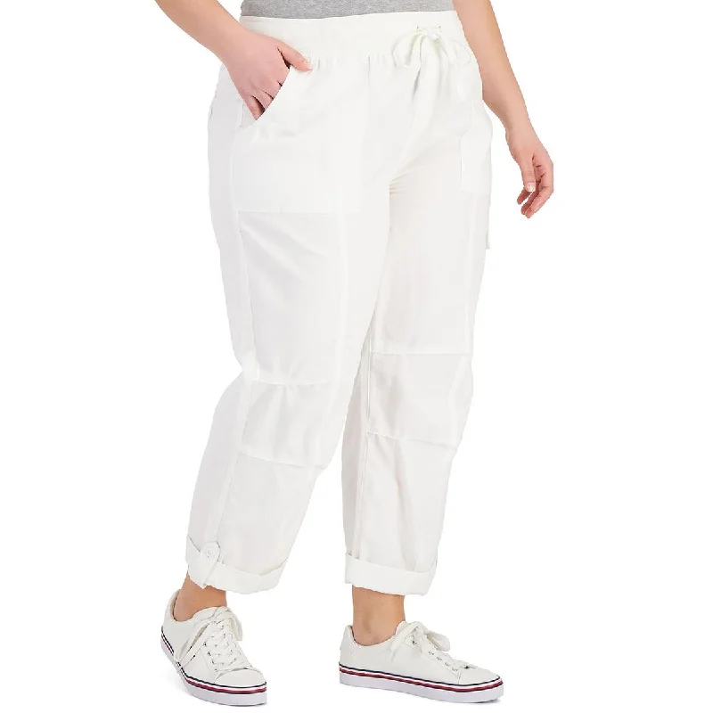 Tommy Hilfiger Womens Plus High Rise Ankle Cargo Pants