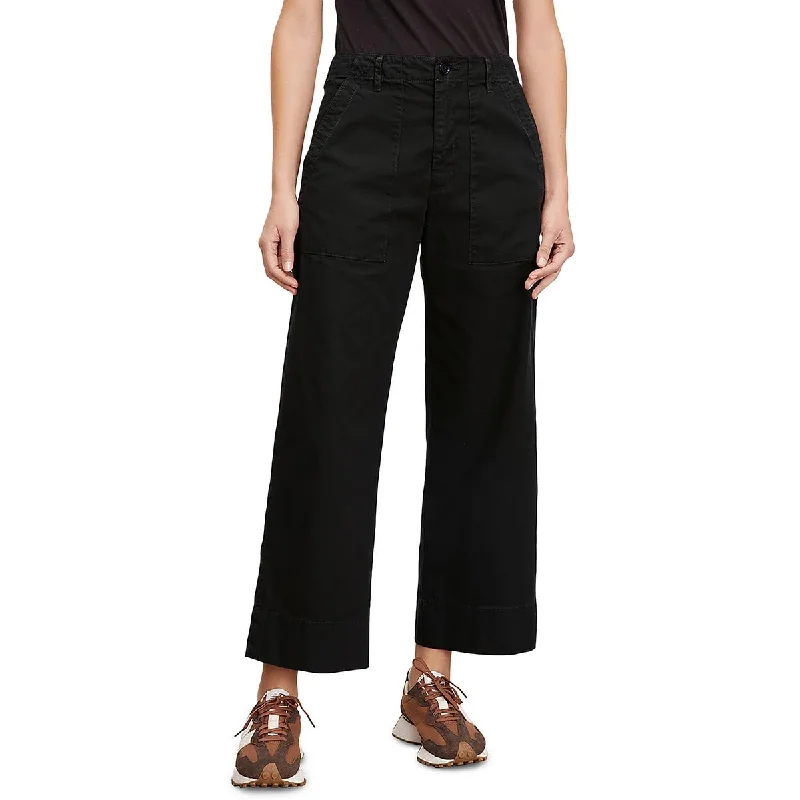 VELVET BY GRAHAM & SPENCER Womens High Rise Cropped Wide Leg Pants